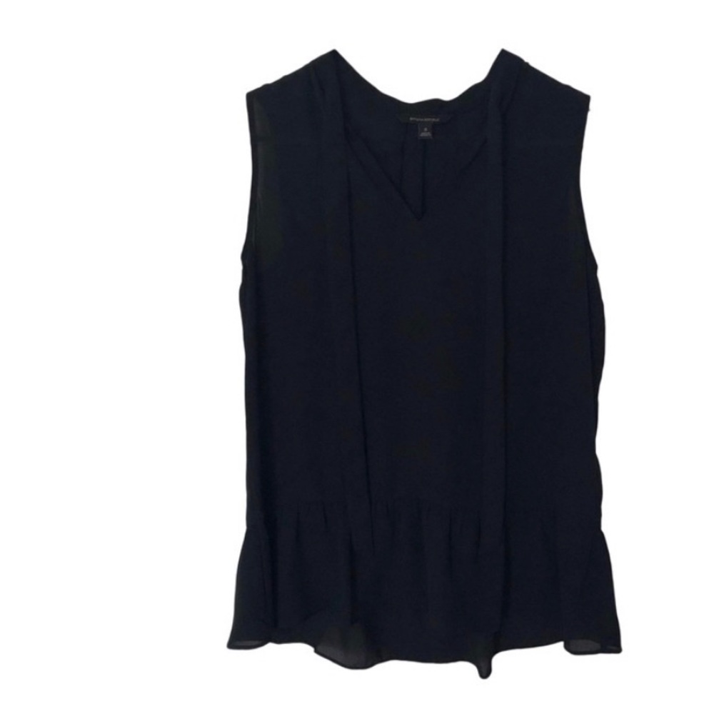 Banana Republic Black Peplum Blouse with Neck Tie